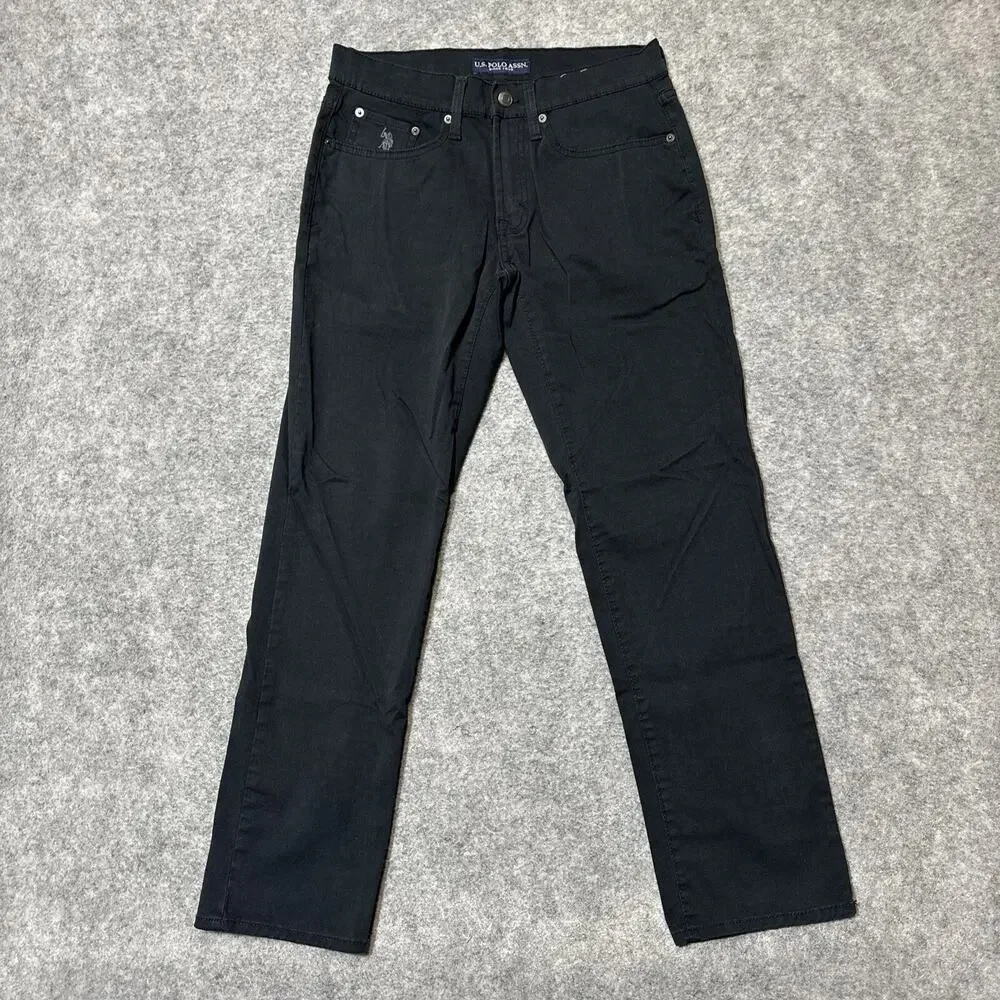 US POLO ASSN. Activate Stretch Men's Straight Jeans‎ Size 29x30 Black Dark Denim
